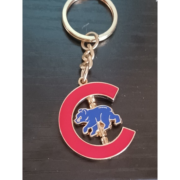 Other - Chicago Cubs MLB Spinner Keychain Red C Blue Walking Bear Mascot Baseball Fan